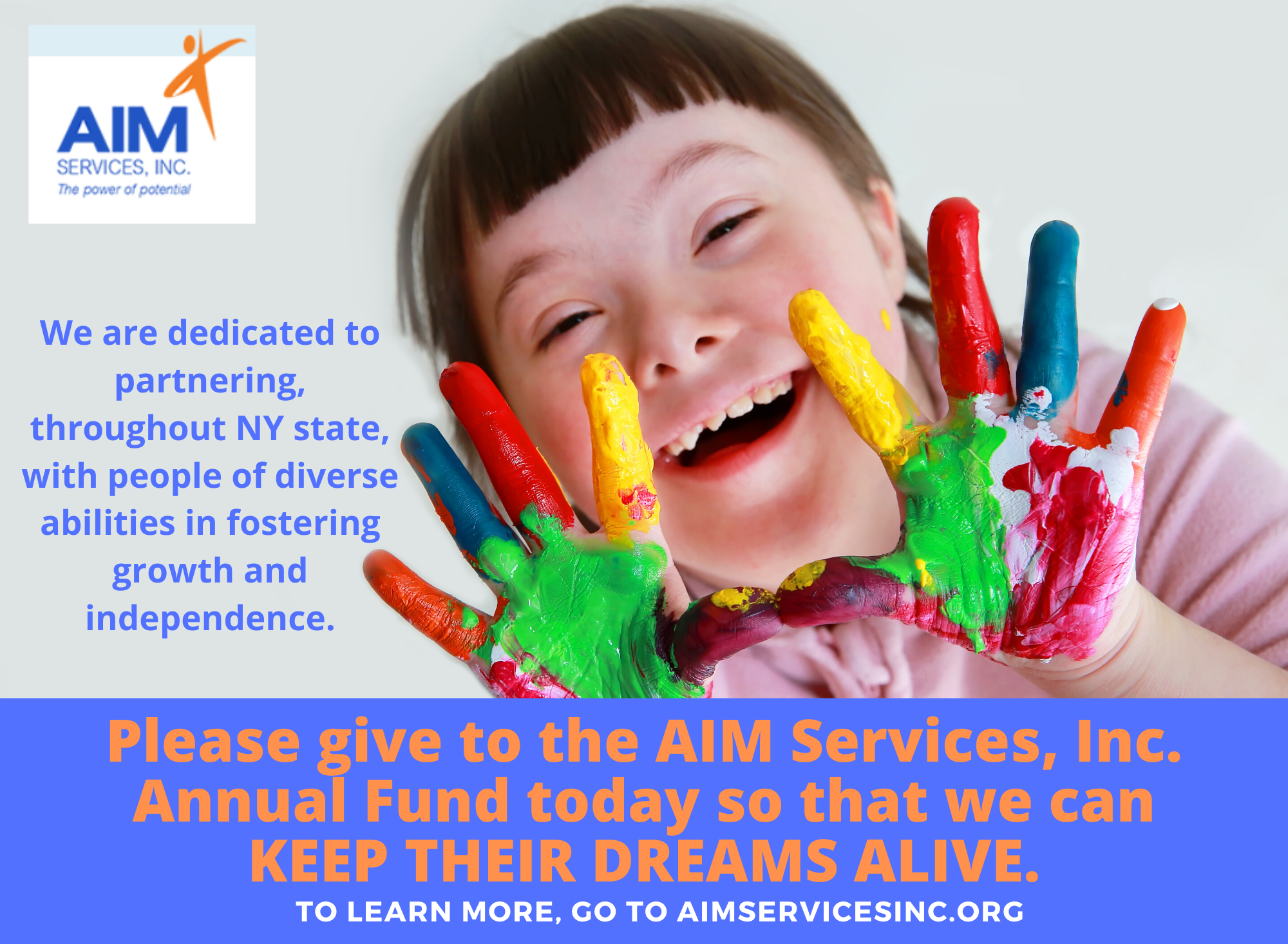 AIM Service, Inc is in an annual fund drive. They care for the most vulnerable in our community.